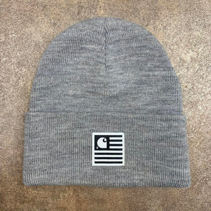 Carhartt W.I.P light grey logo beanie