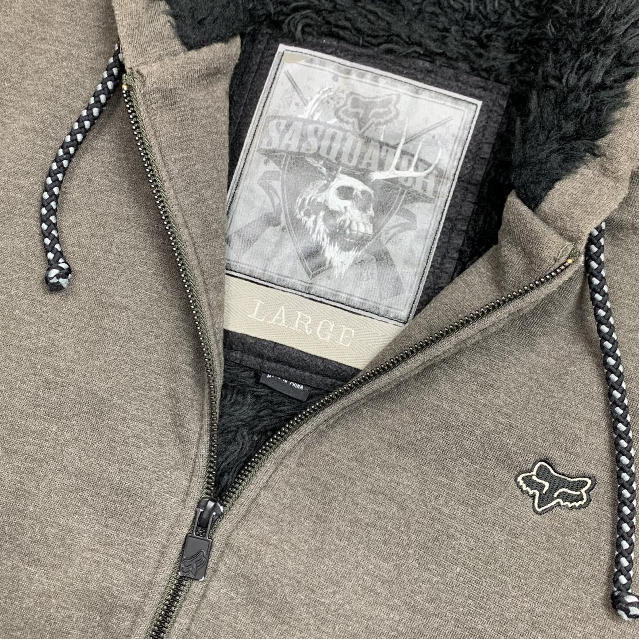Fox Racing 00s sasquatch fur lined grey boxy zip hoodie
