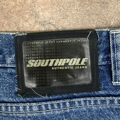 Southpole 00s graphic carpenter baggy blue denim jeans