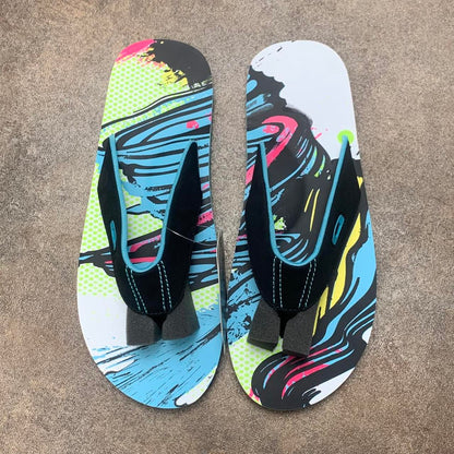 Oakley 00s Canvas graphic flip flops