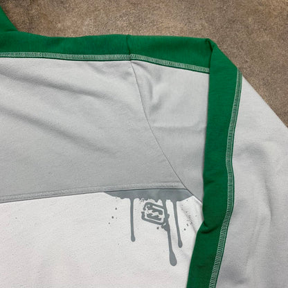 Billabong 00s white green graphic baggy hoodie
