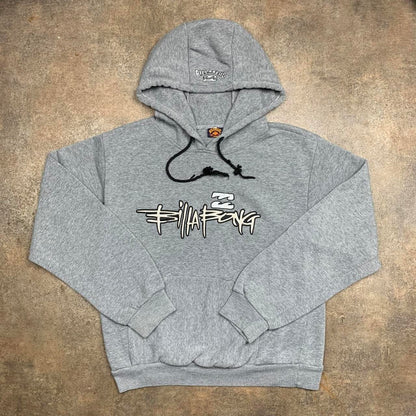 Billabong 90s light grey boxy graphic hoodie