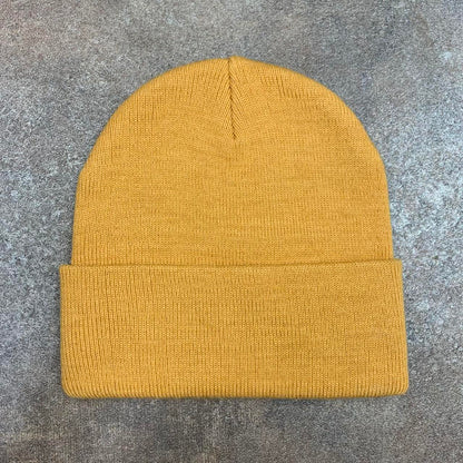 Carhartt W.I.P yellow logo beanie