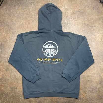 Quiksilver 90s blue graphic hoodie
