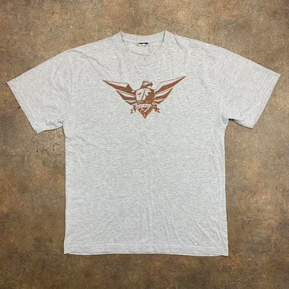 Oakley 00s cut and sew graphic grey tee