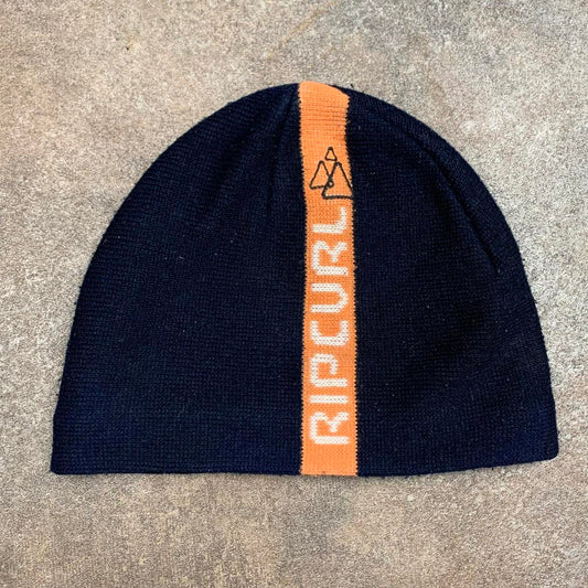Rip Curl 00s graphic lined navy orange beanie