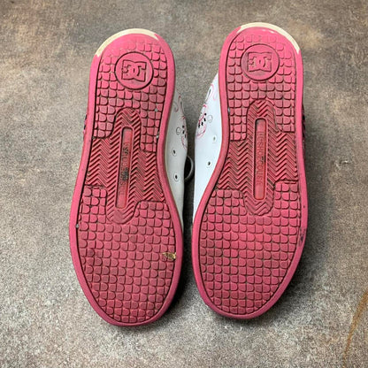 DC Shoes Pixie 00s white pink graphic trainers