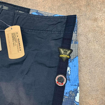 Oakley 00s navy blue camo graphic boardshorts