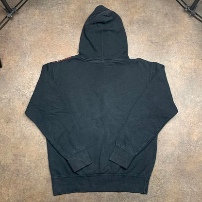 Fox Racing 00s graphic baggy black red hoodie