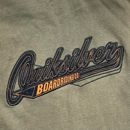 Quiksilver 90s graphic brown zip hoodie