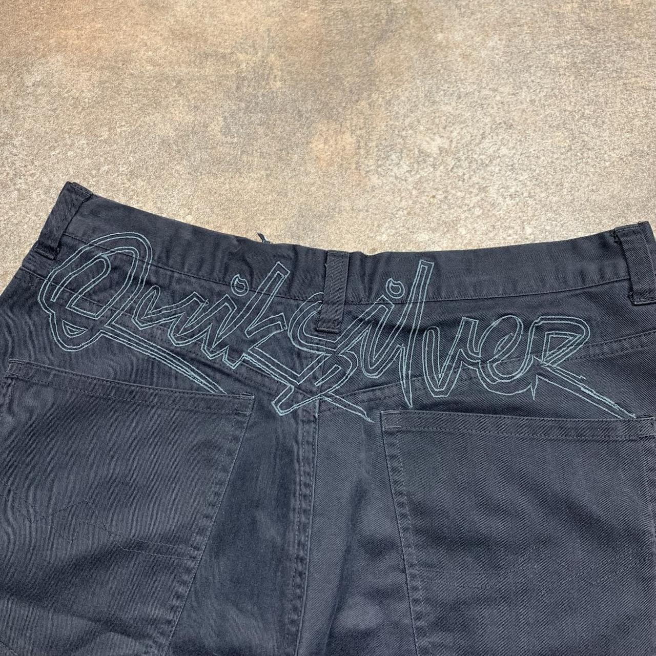 Quiksilver 00s black navy graphic baggy jorts