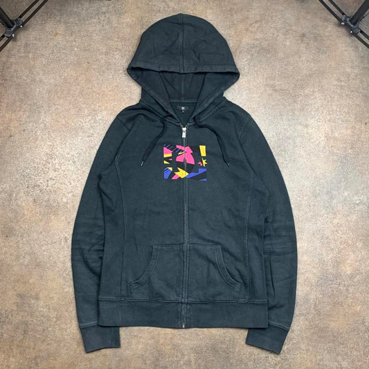 DC Shoes 00s black graphic zip hoodie