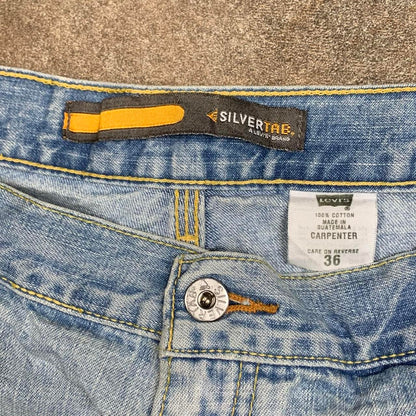 Levi's Silvertab 90s carpenter baggy pale blue denim jorts