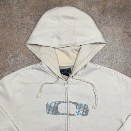 Oakley 00s cream graphic zip hoodie
