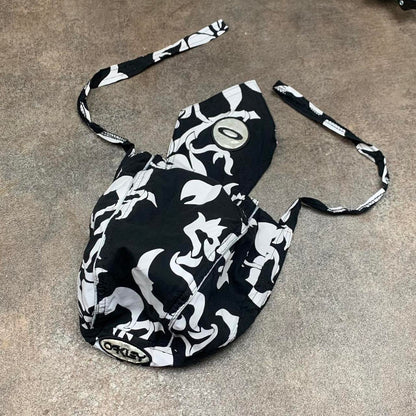 Oakley Software 90s floral black white graphic bandana