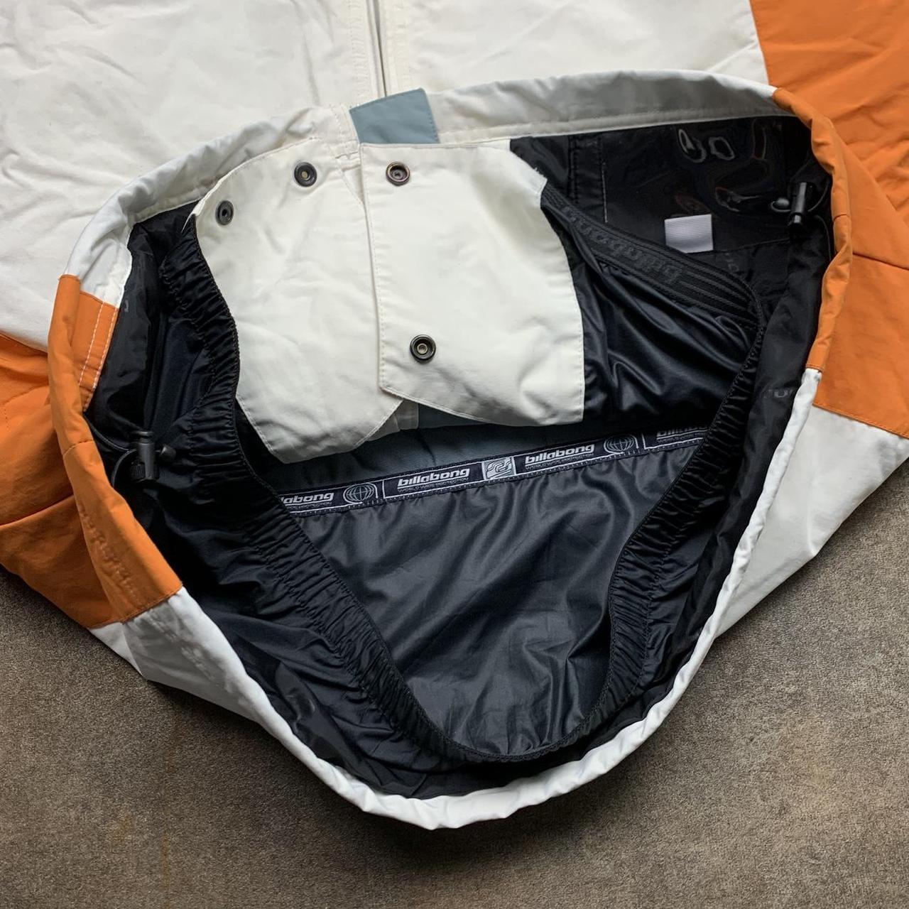 Billabong 90s white orange utilised ski jacket