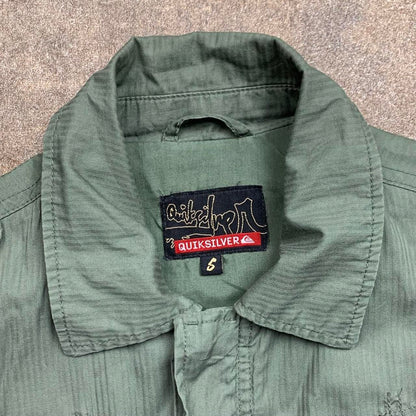 Quiksilver 00s khaki graphic shirt jacket