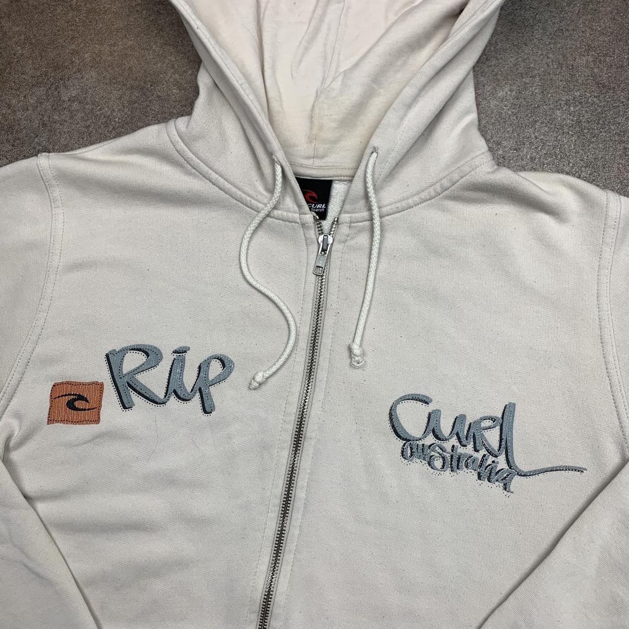 Rip Curl 00s white graphic zip hoodie