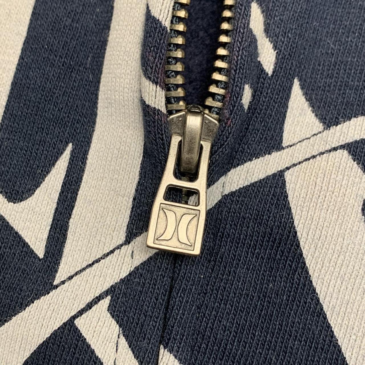 Hurley 00s navy graphic grunge boxy zip hoodie