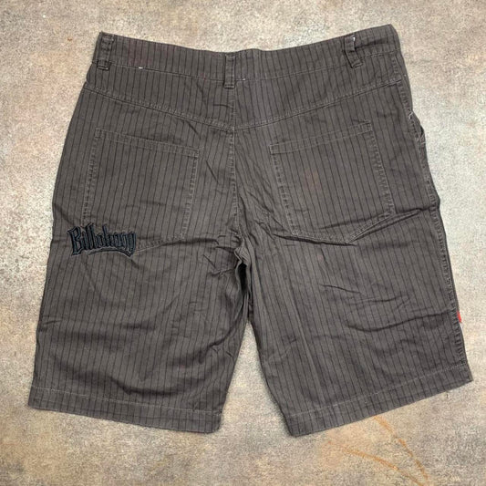 Billabong 00s brown striped graphic baggy shorts