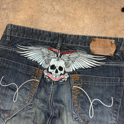 Ecko Unltd. 00s baggy navy graphic jeans