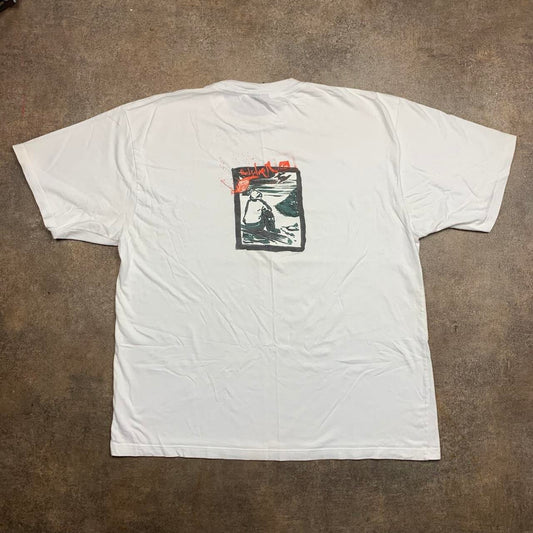 Quiksilver 90s white graphic tee